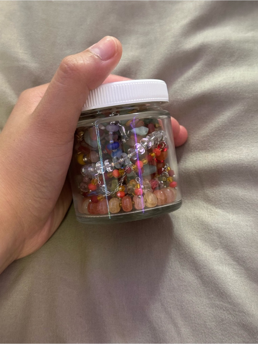 Surprise Jewelry Jar - Glass beads and Natural Stones Bohemian Accesories